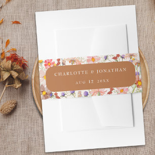 Boho Floral Rustic Fall Wedding Uitnodigingen Wikkel