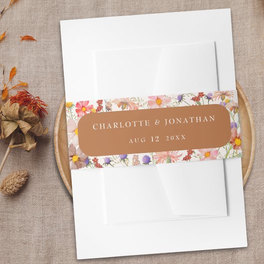 Boho Floral Rustic Fall Wedding Uitnodigingen Wikkel