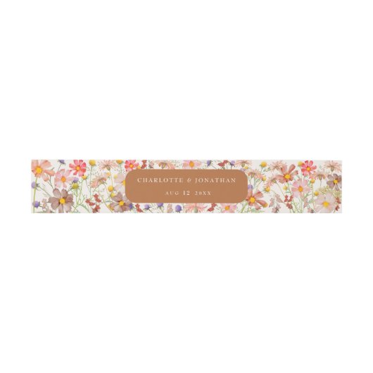 Boho Floral Rustic Fall Wedding Uitnodigingen Wikkel (Vlak)