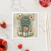 Boho Floral Rustic Floral Mason Jar Baby shower Servet (Insitu)