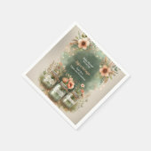 Boho Floral Rustic Floral Mason Jar Baby shower Servet (Hoek)