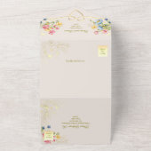 Boho Floral Rustiek Chic Wedding All In One Uitnodiging (Buitenkant)