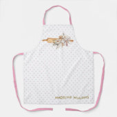 Boho Floral Rustiek Rolling Pin Bakery Naam Schort (Voorkant)