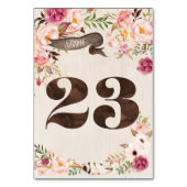 Boho Floral Rustiek Trouwtafel Nummer Kaart 23 (Voorkant)