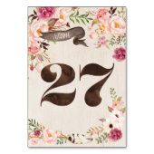 Boho Floral Rustiek Trouwtafel Nummer Kaart 27 (Voorkant)