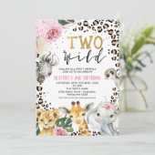 Boho Floral Safari 2 Wilde 2e verjaardag Kaart (Staand voorkant)