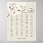 Boho Floral Sage Alfabetical Seed Chart Sign. Poster (Voorkant)