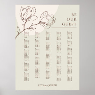 Boho Floral Sage Alfabetical Seed Chart Sign. Poster