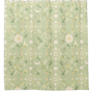 Boho Floral Sage Douchegordijn