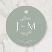 Boho Floral Sage Green Wedding Bedankjes Labels (Achterkant)
