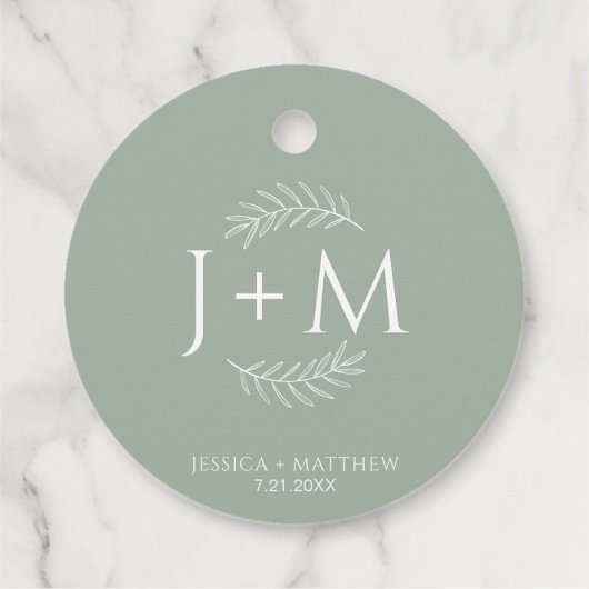 Boho Floral Sage Green Wedding Bedankjes Labels (Achterkant)