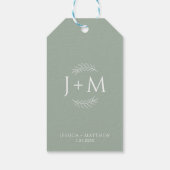 Boho Floral Sage Green Wedding Cadeaulabel (Achterkant)