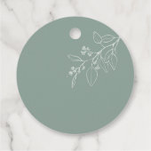 Boho Floral Sage Green Wedding Gift Labels (Achterkant)