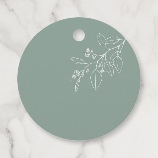 Boho Floral Sage Green Wedding Gift Labels (Achterkant)