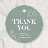 Boho Floral Sage Green Wedding Gift Labels (Voorkant)