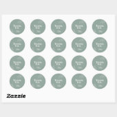 Boho Floral Sage Green Wedding Round Sticker (Vel)