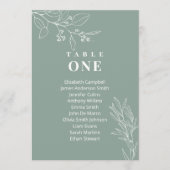 Boho Floral Sage Green Wedding Seating Charts Kaar Kaart (Voorkant)