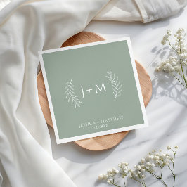 Boho Floral Sage Green Wedding Servet