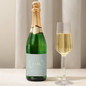 Boho Floral Sage Green Wedding Sparkling Wijnetiket