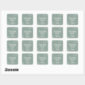 Boho Floral Sage Green Wedding Square Sticker (Vel)