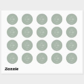Boho Floral Sage Green Wedding Sticker (Vel)