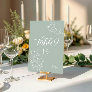 Boho Floral Sage Groene Kalligrafie Kaart