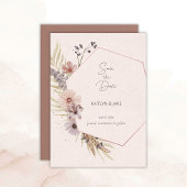 Boho Floral Save the Date Card Kaart