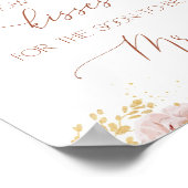 Boho floral schat hoeveel kissers vrijgezellenfees poster (Hoek)