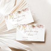 Boho floral schat hoeveel kisses brudal game informatiekaartje