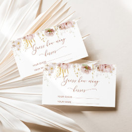 Boho floral schat hoeveel kisses brudal game informatiekaartje