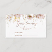 Boho floral schat hoeveel kisses brudal game informatiekaartje (Voorkant)