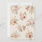 Boho Floral Schattige Baby shower Kaart (Achterkant)