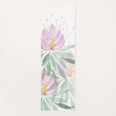 Boho Floral Schattige roze groen gepersonaliseerd Yogamat (Voorkant)