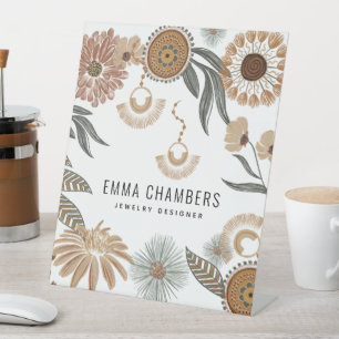 Boho Floral Sieraden Designer voetstuk teken Reclamebord Met Voetstuk
