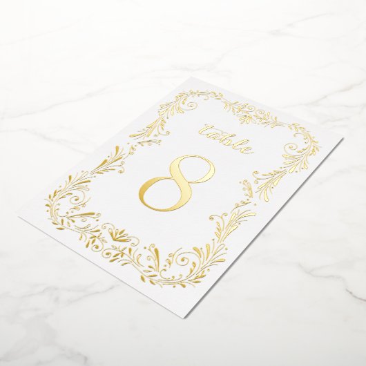 Boho floral sketch border-nummers folie uitnodiging (Gedraaid)