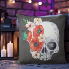 Boho Floral Skull Kussen