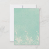 Boho Floral Skull met Light Turquoise Wedding RSVP Kaartje (Achterkant)