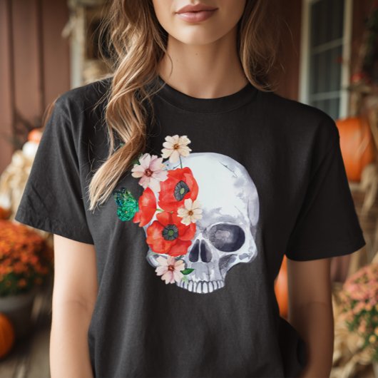 Boho Floral Skull T-Shirt