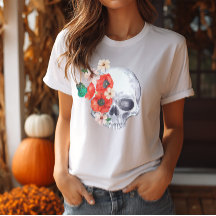 Boho Floral Skull T-Shirt