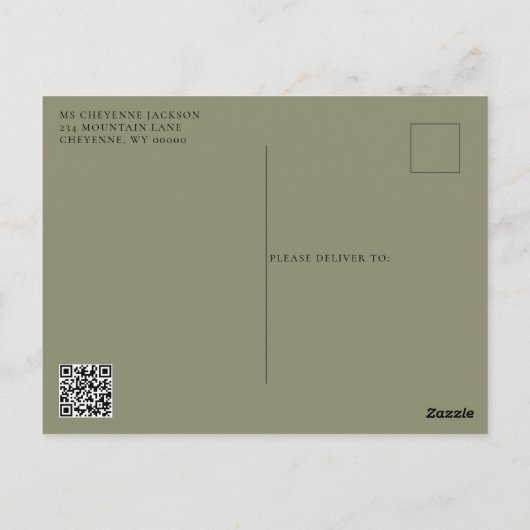 Boho Floral Skull Westerne bruiloft Save the Date Briefkaart (Achterkant)