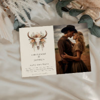 Boho Floral Skull Westerne bruiloft Save the Date