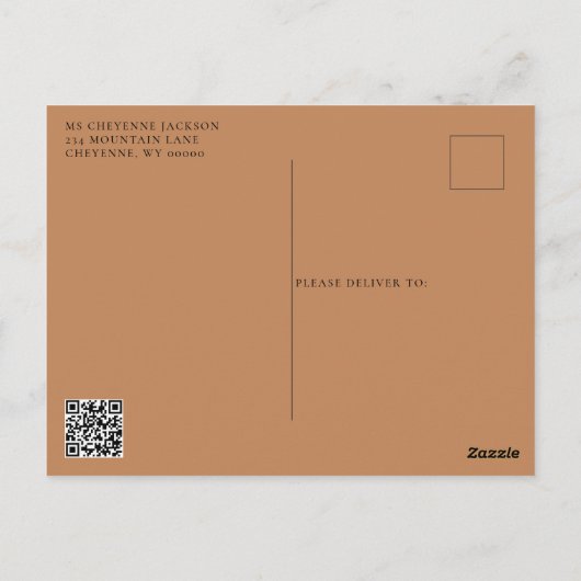 Boho Floral Skull Westerne bruiloft Save the Date Briefkaart (Achterkant)