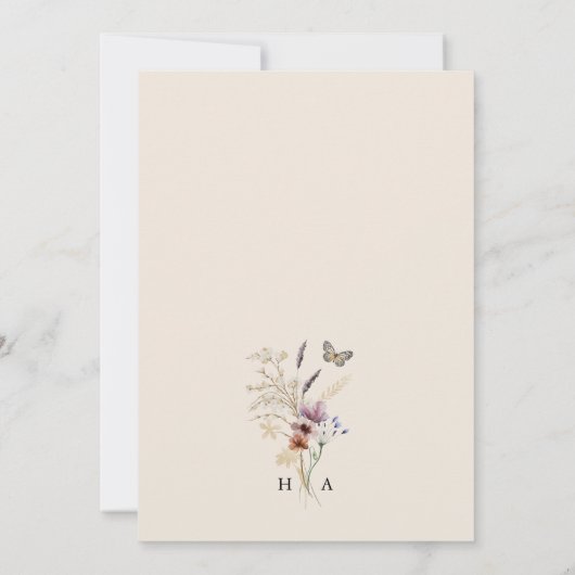 Boho Floral slaat de datum op Save The Date (Achterkant)