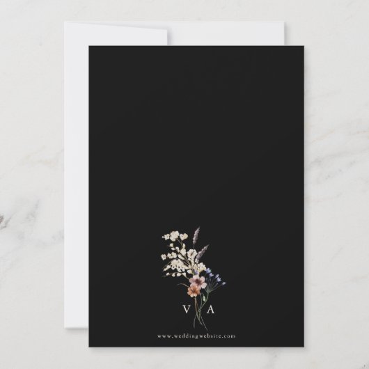 Boho Floral slaat de datum op Save The Date (Achterkant)