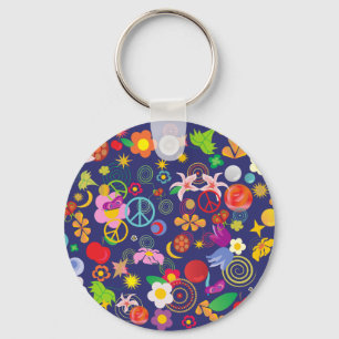 Boho floral sleutelhanger