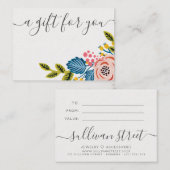 Boho Floral Small Business Cadeaubon Notitiekaartje (Voorkant / Achterkant)