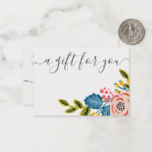 Boho Floral Small Business Cadeaubon Notitiekaartje (Voorkant / Achterkant in situ)