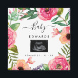 Boho Floral Sonogram Zwangerschap Aankondiging Magneet<br><div class="desc">Verwacht je een meisje? Deze aankondiging van de zwangerschap zal de perfecte aankondiging van het meisje zijn. Zij kunnen ook als gunsten voor uw gasten van het baby shower worden gebruikt! Upload uw sonogram eenvoudig op Zazzle om u te personaliseren! .</div>