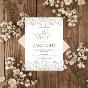 Boho floral Spaans Baby shower Meisje uitnodiging