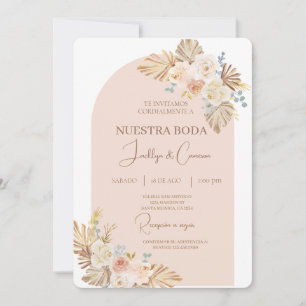 Boho Floral Spaanse bruiloft uitnodiging
